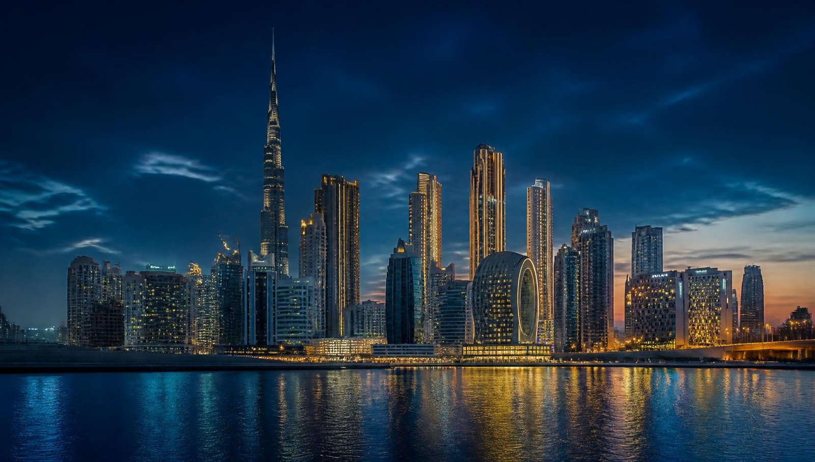 Dubai skyline at blue hour