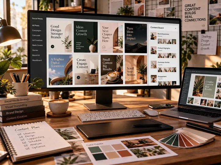 Illustrative social post designs