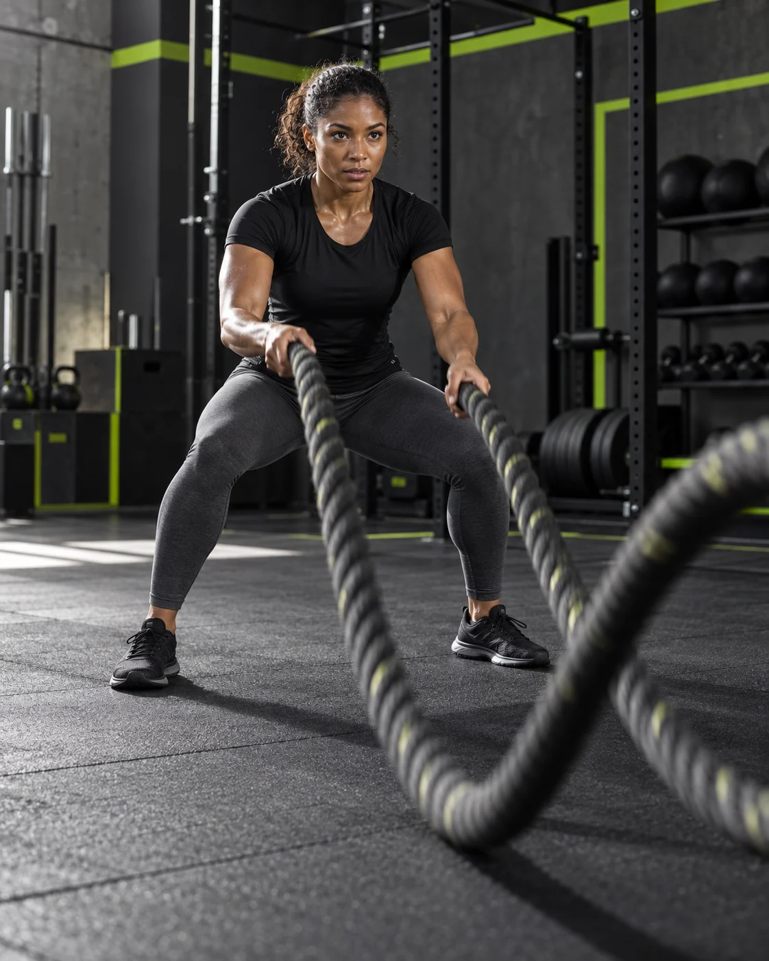 Battle rope functional workout