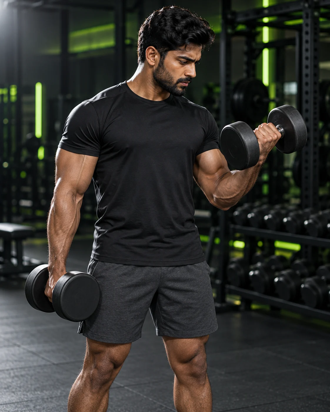 Strength training with dumbbells